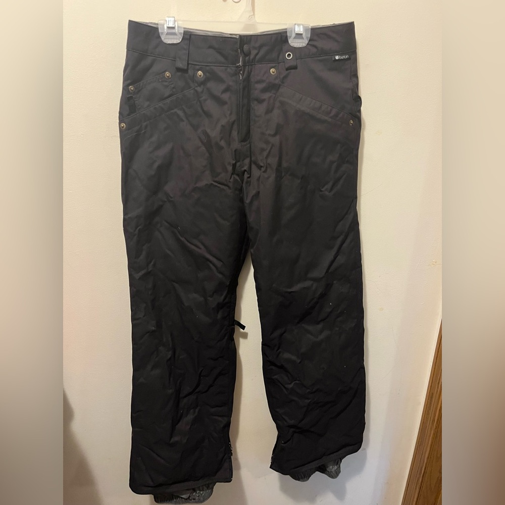 BURTON ~ DRY RIDE BLACK EMBROIDERED SNOWBOARD SKI PANTS ~ S